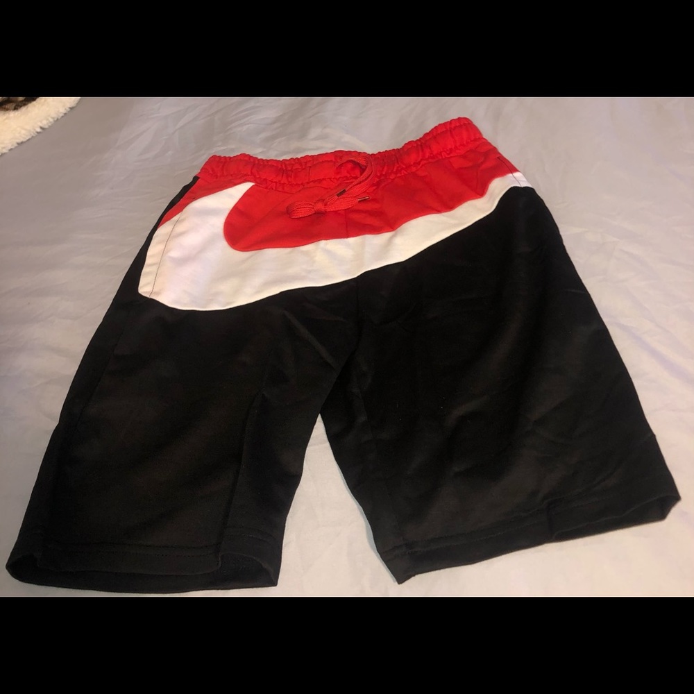 Nike Big Swoosh Shorts Red Black White New Size Medium